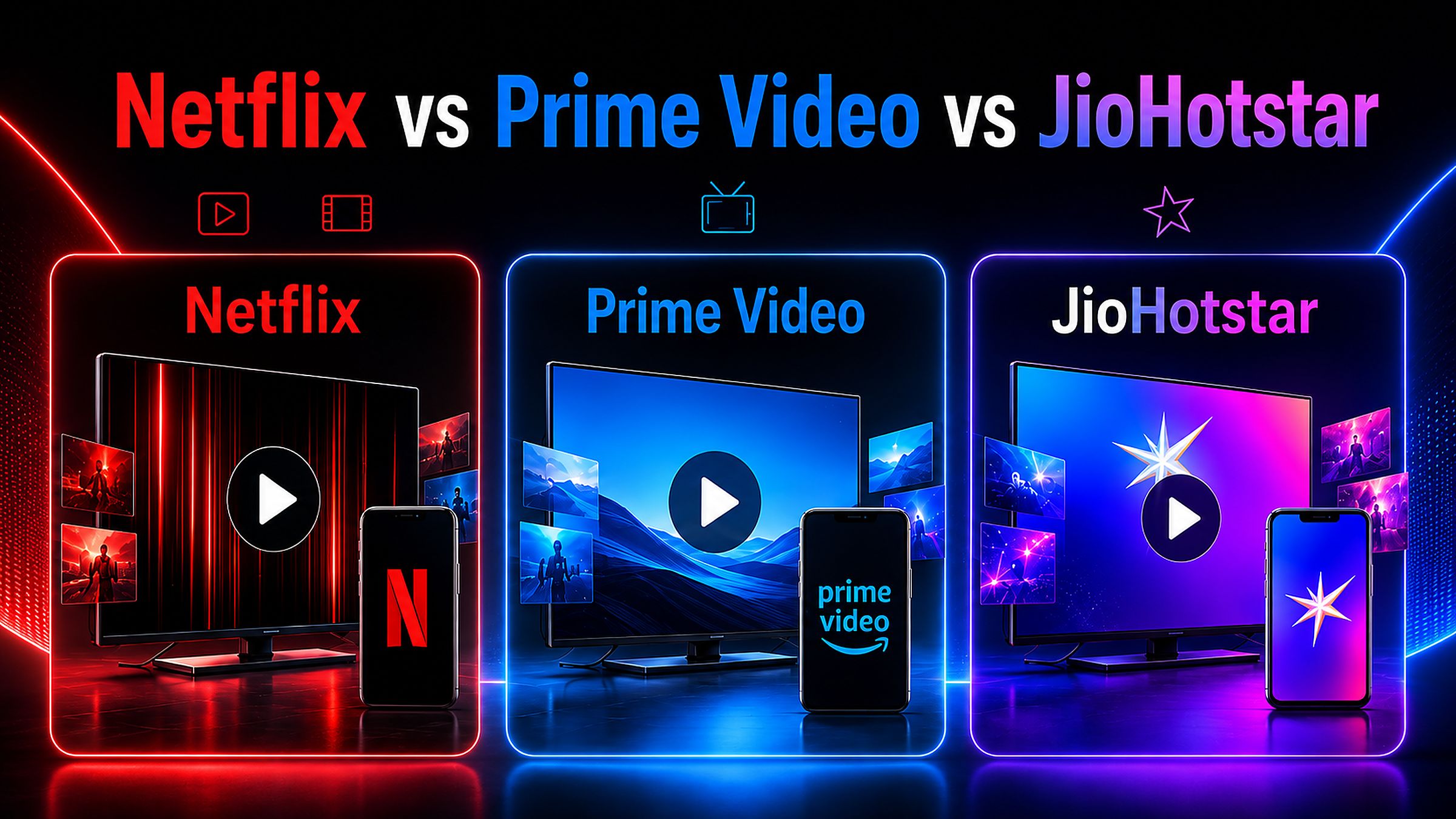 Netflix, Prime Video and JioHotstar subscription price comparison for India in 2026